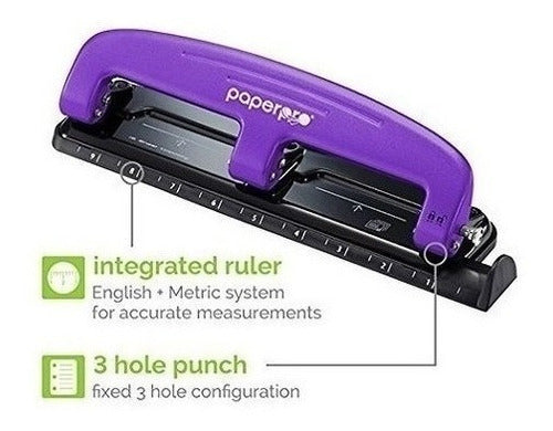 Bostitch Paperpro 3-Hole Punch, 20 Sheet Capacity 2220, Purple 3