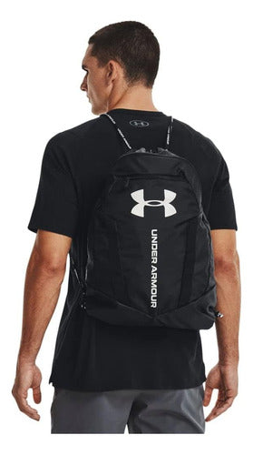 Under Armour Unisex Sackpack Backpack - Black/Silver, One Size 1