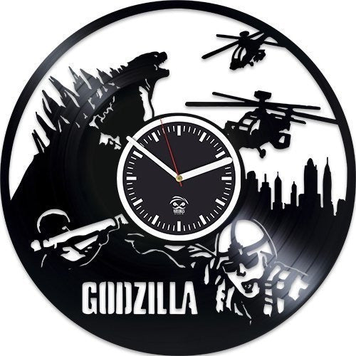 Kovides Godzilla Wall Clock Vinyl Movies 0