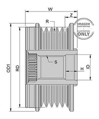 Zen Alternator Pulley VW Polo 1.9 SDI (5 + 1) 1