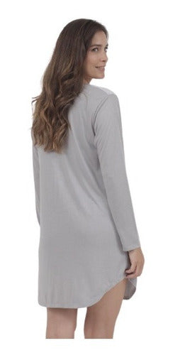 Women's Long Sleeve Nightgown with Soft Lace and Buttons 12