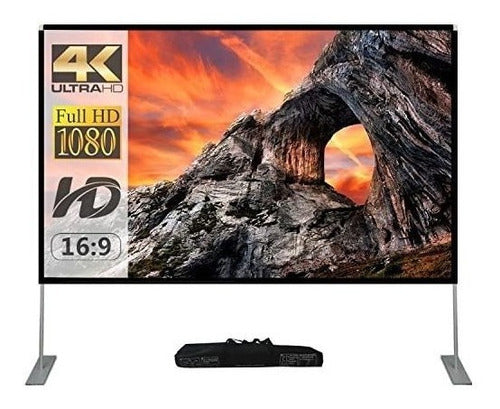 Pantalla Proyector 100 Pulgadas Con Soporte 16:9 4k Hd 0