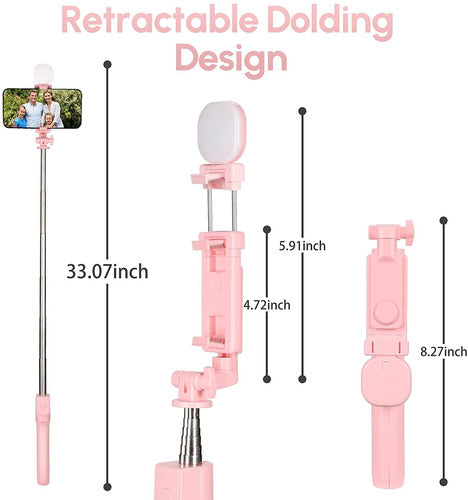 MQOUNY Extendable Selfie Stick and Tripod for Mobile Phones | Pink 1