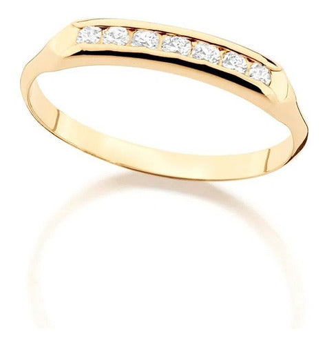 Rommanel Anillo De Oro 18k Laminado Mujer Zircon Compromiso Parejas 2