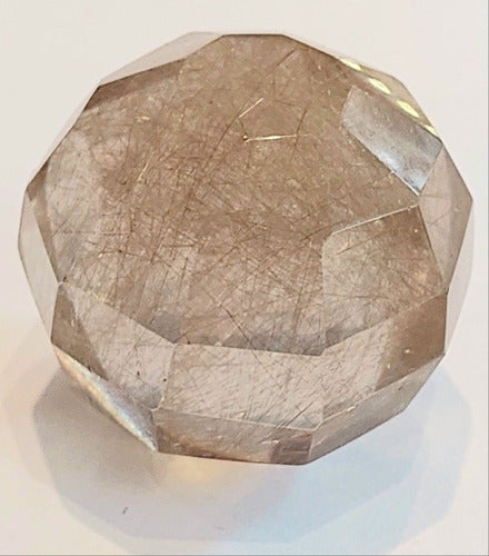 Faceted Rock Crystal Sphere with Rutilated Quartz Titanium Rutilo Inclusions 2