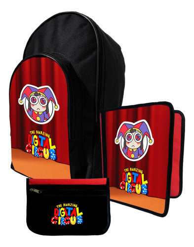 Marro Kit Backpack + Folder + Pencil Case - Digital Circus Pomni #606 0