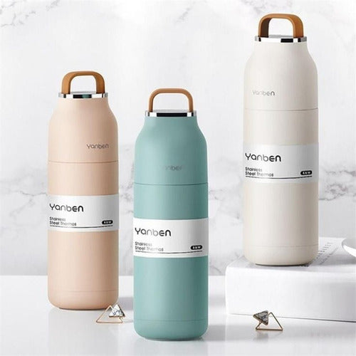 Yanben Elegant Personal Stainless Steel Thermos with Retractable Spout Premium 350ml 2