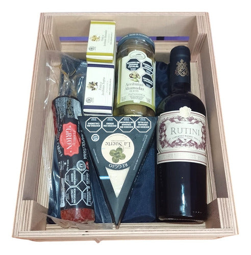 Box Picada Mixta Y Rutini Cabernet Malbec 375cc - Regalos 0