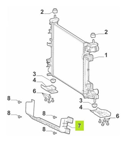 Soporte Inf Radiador Agua Original Fiat Strada Freedom 20- 0