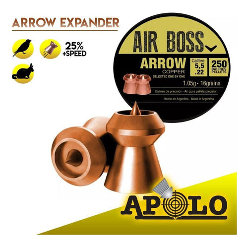 Apolo Arrow Copper 5.5 Hollow Points 16gr X250 1