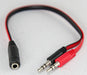 Headset Microphone Adapter 2x1 3.5 mm 4c PC PS4 X 2U Htec 3