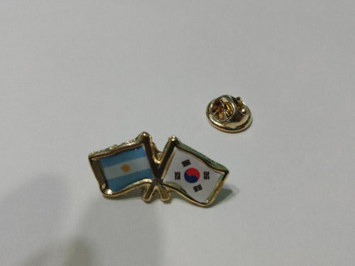 Pins Bandera Argentina Con Corea Del Sur De 2 Cms 0