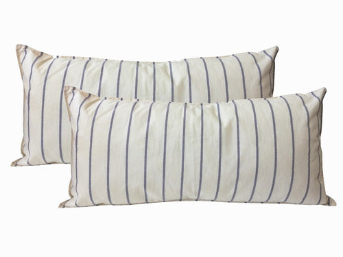 Set of 2 Decorative Tusor Throw Pillows 80x40cm 0