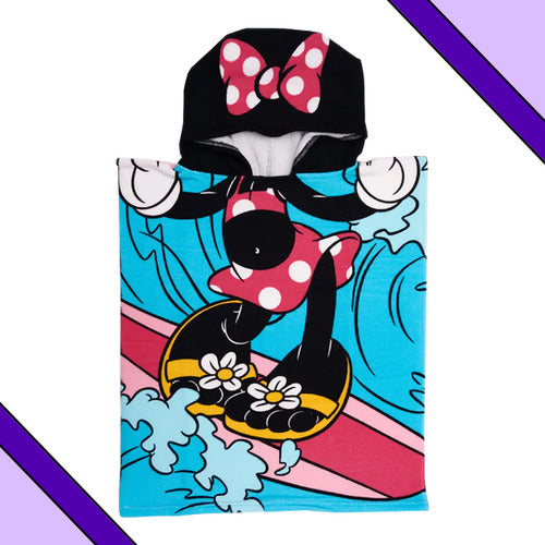 Poncho De Toalla Infantil Piñata Minnie Con Capucha 50x120cm 1