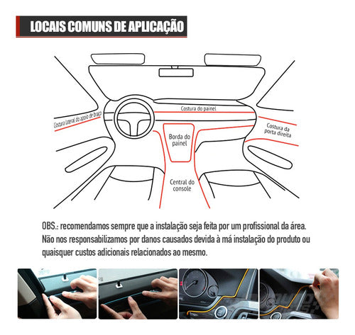 Fita Led Painel Corolla 2017 Luz Interna Verde Fluorescente 2