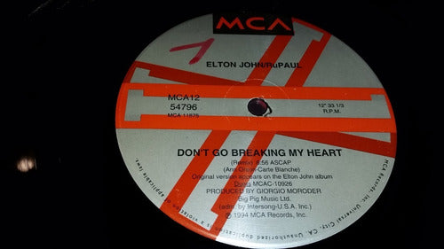 Elton John & Rupaul Don't Go Breaking My Heart Vinilo Maxi 1