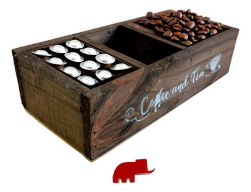 Caja De Te Organizador Coffee And Tea Madera Cafe Cocina 4