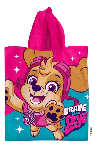 Poncho De Toalla Capucha Microfibra Piñata Paw Patrol Skye 0