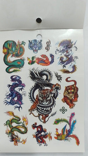 Temporary Self-Adhesive Tattoos Variety Pack 6 Sheets 12