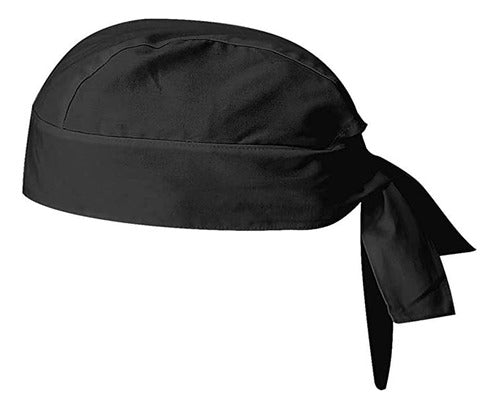 Telas Dixus Black Chef Bandana Hat Antimark Fabric 0