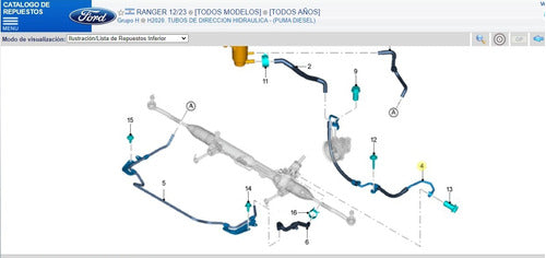 Manguera Presión Dirección Hidráulica Ford Ranger 2012/2019 1