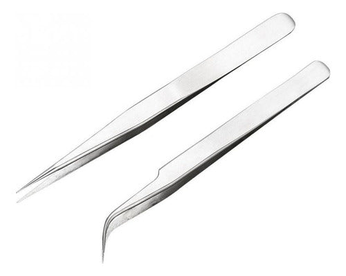 Navina Curved and Straight Tweezers for Eyelash Extensions 1