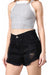 Go• By Loreley Perfect Fit Ripped Black Denim Shorts 4