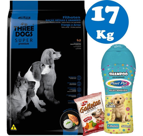 Three Dogs Cachorro Super Premium 15+2 Kg + Regalo 0