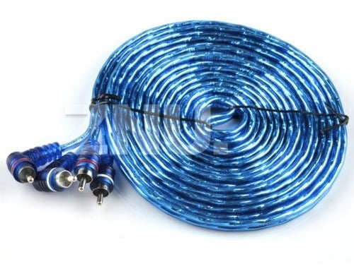 Cable 15 Pies 2ch Verdadero Coche Azul Y Hogar Audio Rca Tre 1