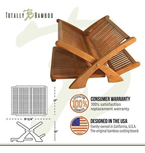 Estante Para Platos De Madera Natural Totalmente De Bambú, E 1