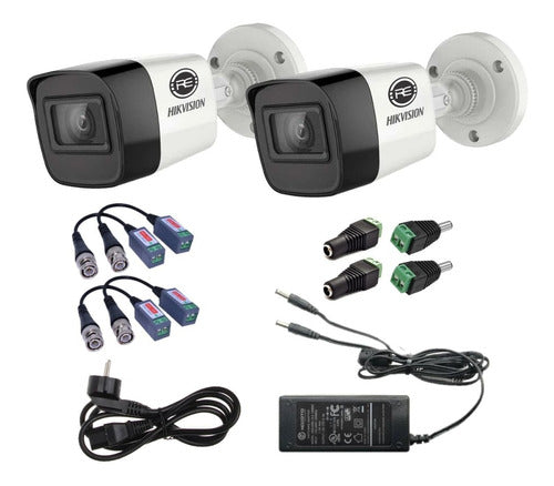 Combo 2 Camaras De Seguridad Hikvision 2mpx 1080p Con Balun 0