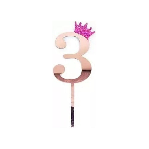 Big Globos Topper Cake Decoration Numbers Rose Gold 11cm 4