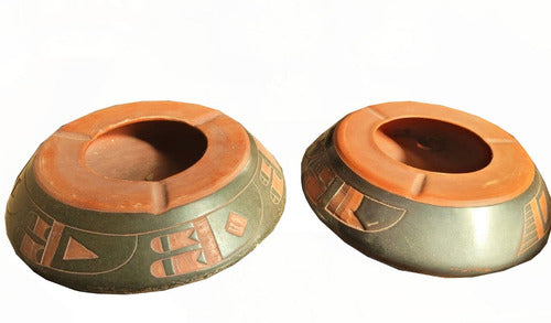 Ceramic Ashtrays with Andean Glazed Detail 0