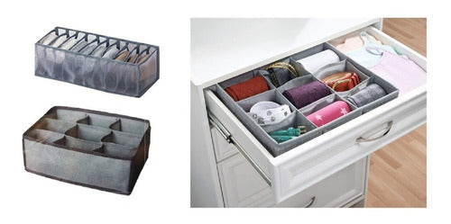 Set of 2 Drawer Organizers 19 Compartments for Underwear and Jewelry 0