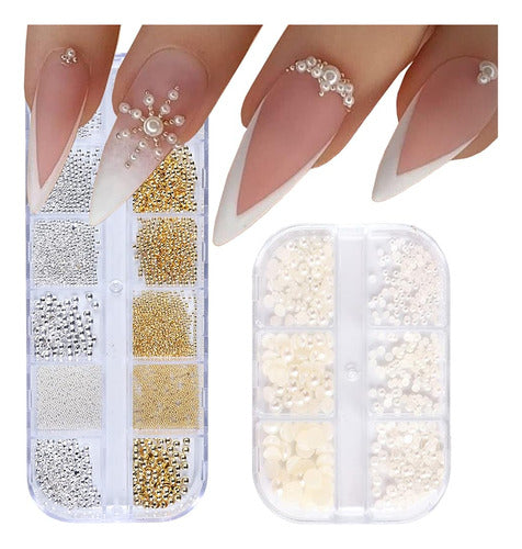 ~? Yosomk Nail Art Perlas Flatback Perlas Amuletos De Uñas O 0