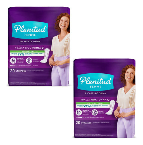 Plenitud Femme Incontinence Absorbent Night Pads X2 Pack 0