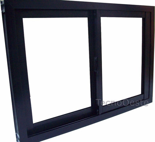 Black Aluminum Sliding Window 150x110 with Clear Glass 4mm - Tecnooeste 1