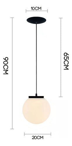 Modern Hanging Globe Pendant Lamp LED Compatible 1 Light Small 1