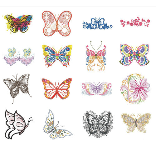 60 Embroidery Machine Matrices for Large Butterflies 0