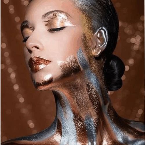 10 Maquillaje Glow Metalizado Artistico 250cc Teatral Metal 4