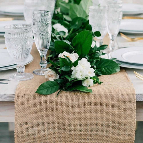 ClevClover Natural Jute Table Runner 0.30 X 4.0 M 0