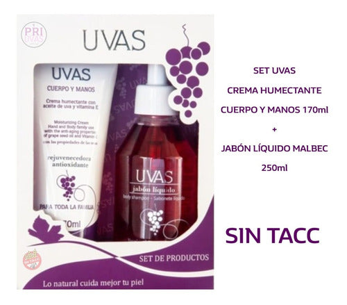 Set Uvas Sin Tacc Crema Cuerpo 170ml/jabon Malbec 250ml 1