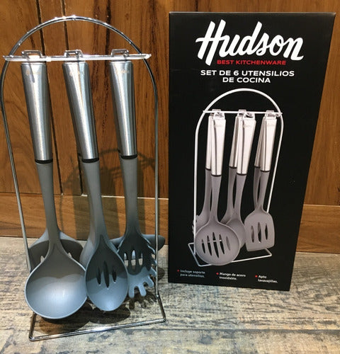 Set 20 Utensilios Hudson Silicona Acero Apto Ceramica Teflon 2