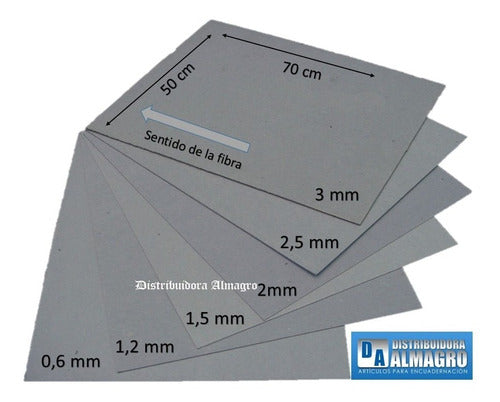 Carton Gris Prensado 3 Mm. 50 X 70 Cm. Pack X 4 Unidades. 2