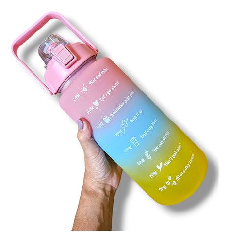 Set of 3 Motivational Sports Water Bottles with Time Tracker 82