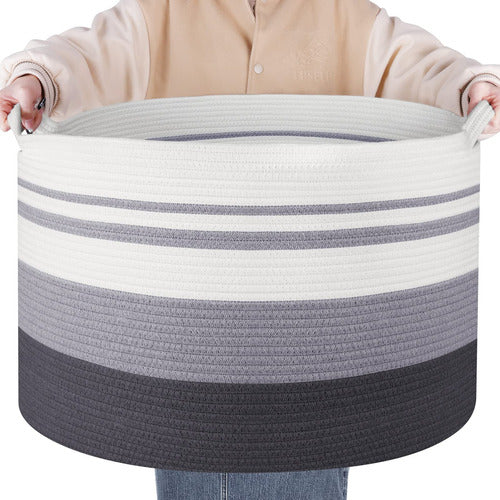 Wiselife Large Cotton Rope Storage Basket 0