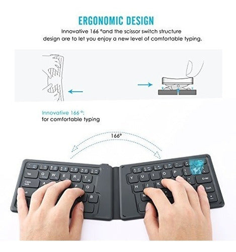 Teclado Bluetooth Inalámbrico Moko, Teclado Recargable Plega 5