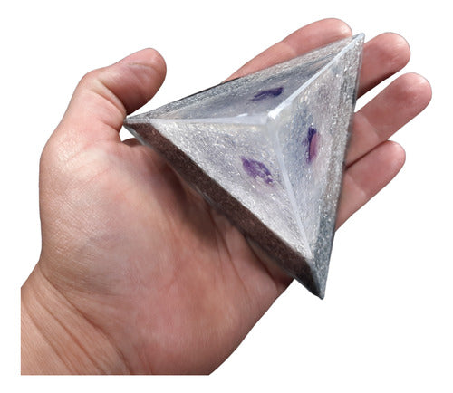 Orgonite Tetrahedral Pyramid with Amethyst Crystal 2