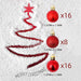 160 Christmas Tree Balls TKYGU Red 3 Designs 3cm 2