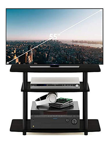 Furinno 13192EXBK TurnNTube Tool-Free 3-Tier TV Stand 4